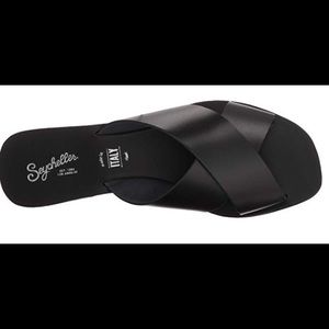 Seychelles black leather comfort slides 8.5